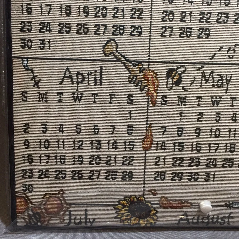 Vintage Y2K Boyds Bears Ain’t Life Sweet Tapestry Wall Calendar With Sunflowers